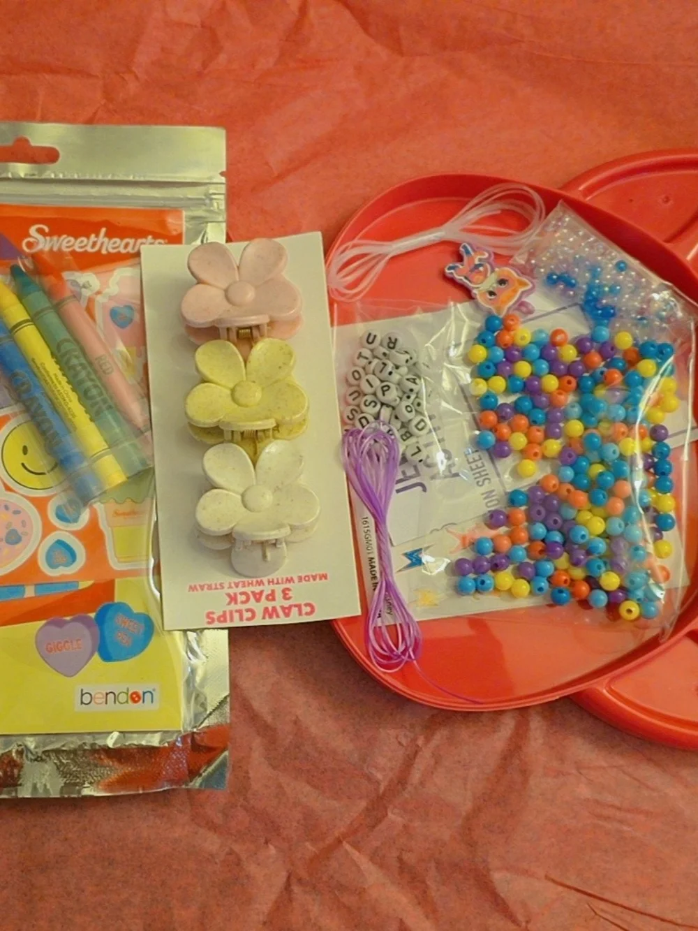 Kids Pink Craft Kit with Beads and Accessories